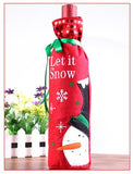 1 PC Christmas Decorations For Home Red Wine Bottle Cover Packing Christmas Ornaments For House Dinner Supplies Table Xmas Noel