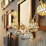 20 Battery Operated LEDs Metal Fairy Light With Jingle Bell Decoration
