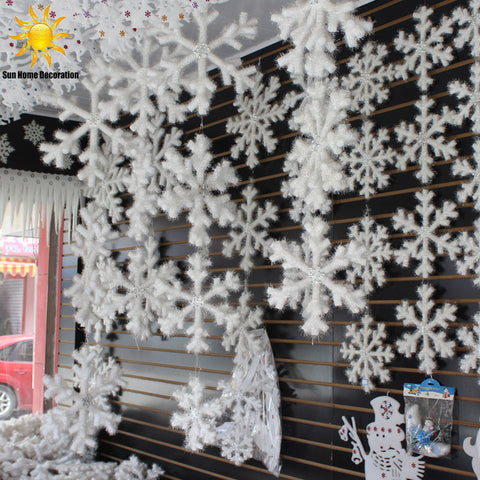 30Pcs White Snowflake Christmas Ornaments
