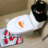 3Pcs/Set Christmas Decoration Santa Toilet  Seat Cover  Rug
