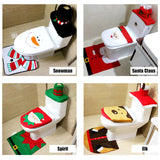 3Pcs/Set Christmas Decoration Santa Toilet  Seat Cover  Rug