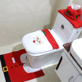 3Pcs/Set Christmas Decoration Santa Toilet  Seat Cover  Rug