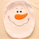 3Pcs/lot Bathroom   Christmas Decoration Santa Toilet Seat Cover Rug & Tank Cover