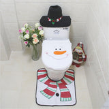 3Pcs/lot Bathroom   Christmas Decoration Santa Toilet Seat Cover Rug & Tank Cover