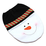 3pcs/lot Bathroom Christmas Decorations  Santa Toilet Seat Cover & Rug