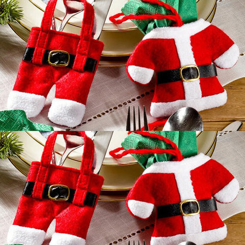 4Pcs/lot Christmas Decoration For Home Silverware Holder
