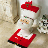 3Pcs/set Christmas Decoration For Home Santa Toilet Seat Cover & Rug