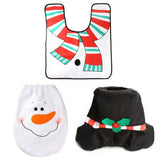 3Pcs/set Christmas Decoration For Home Santa Toilet Seat Cover & Rug