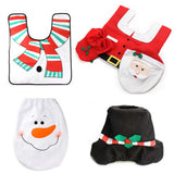3Pcs/set Christmas Decoration For Home Santa Toilet Seat Cover & Rug